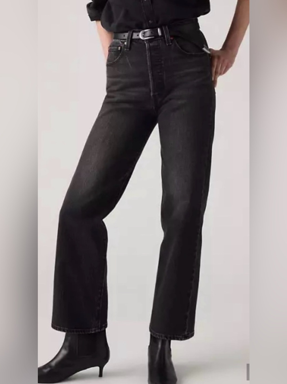 Levi’s Ribcage Straight Ankle Jeans Faded Black Size 27